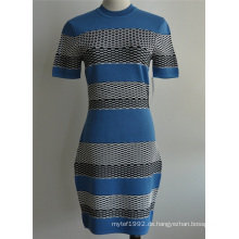 Viskose Nylon Close-Fitting Pullover Kleid für Damen